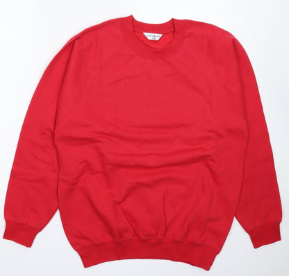 Additional front view of Kustom Kit men’s red pullover sweatshirt, size S