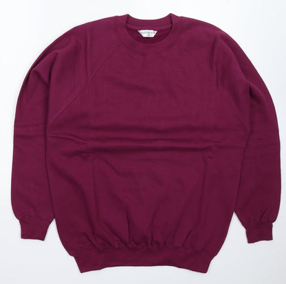 Front view of Kustom Kit men’s purple pullover sweatshirt, size S