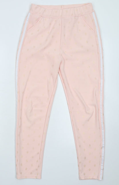 Womens UK Size M Preworn Slim Fit  Pink Trousers