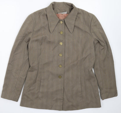 Definitions Womens Grey Striped  Jacket Blazer Size 16