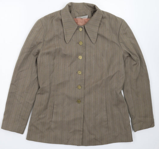 Definitions Womens Grey Striped  Jacket Blazer Size 16