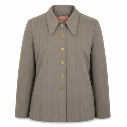 Definitions Womens Grey Striped  Jacket Blazer Size 16