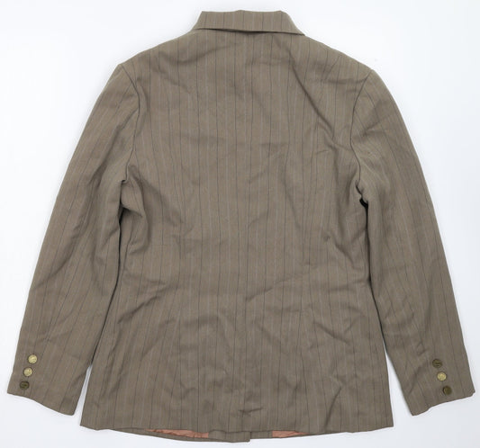 Definitions Womens Grey Striped  Jacket Blazer Size 16