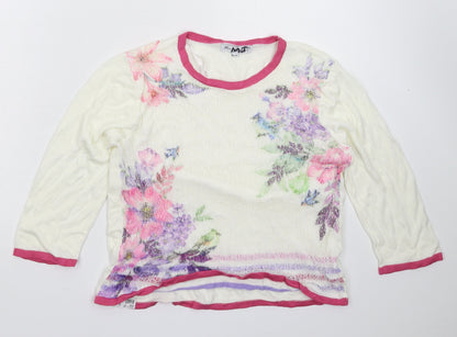 Womens UK Size M Mudflower White Pullover Jumper