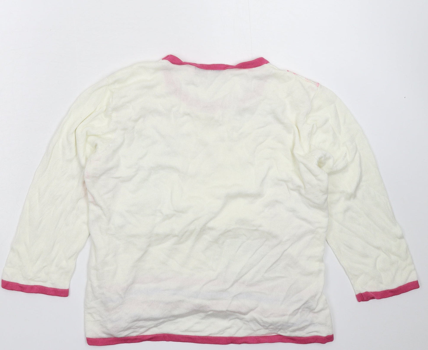 Womens UK Size M Mudflower White Pullover Jumper