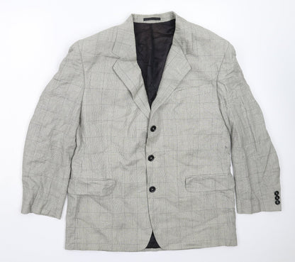 Barisal Mens Grey Check  Jacket Suit Jacket Size 40