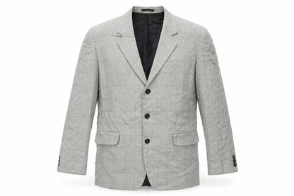 Barisal Mens Grey Check  Jacket Suit Jacket Size 40