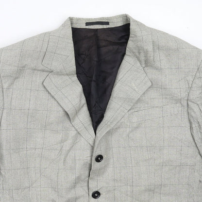 Barisal Mens Grey Check  Jacket Suit Jacket Size 40