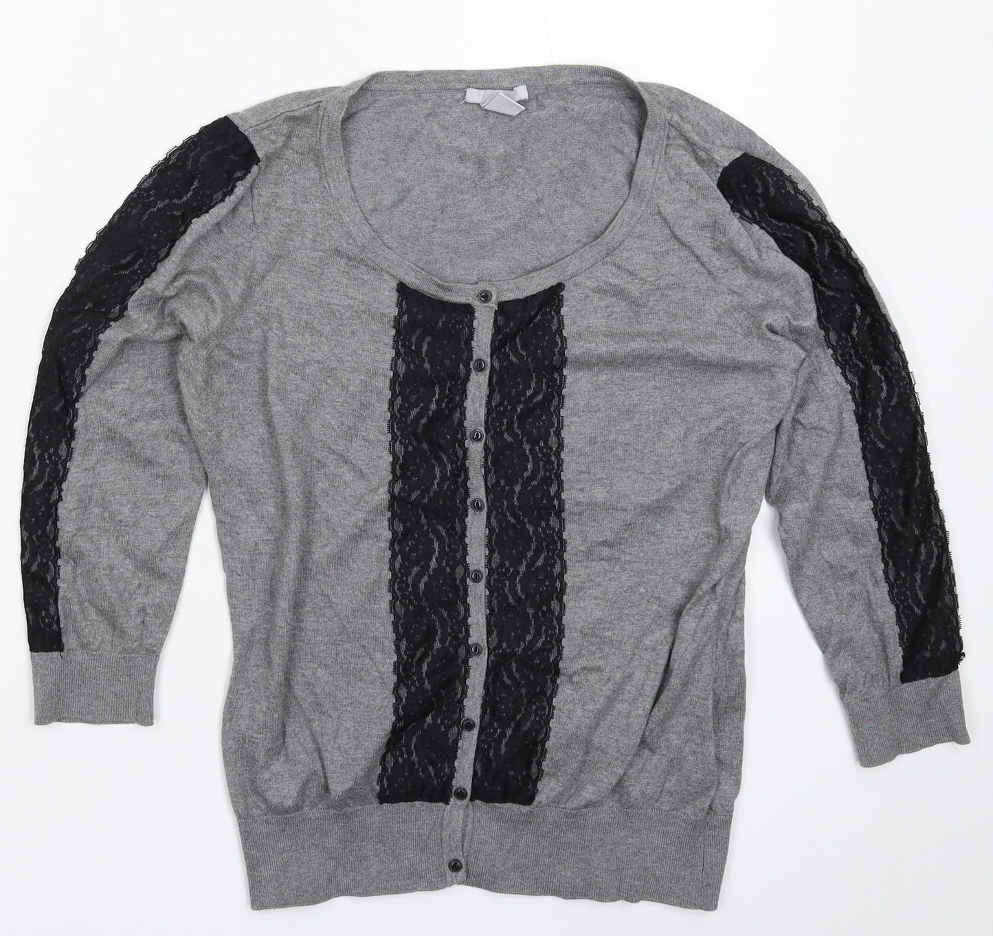 Womens UK Size M H&M Grey Cardigan Jumper