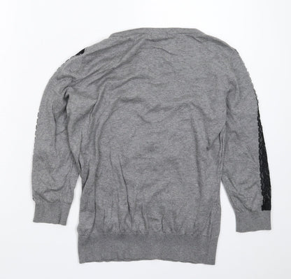 Womens UK Size M H&M Grey Cardigan Jumper