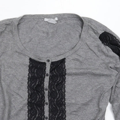 Womens UK Size M H&M Grey Cardigan Jumper