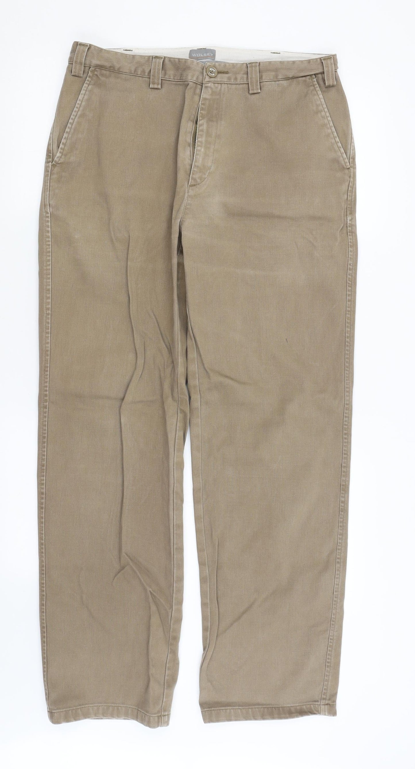 Wolsey Mens Beige   Straight Jeans Size 34 in L30 in
