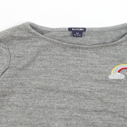 Kiabi Girls Grey   Basic T-Shirt Size 5 Years