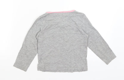In Extenso Girls Grey   Basic T-Shirt Size 4 Years  - Unicorn