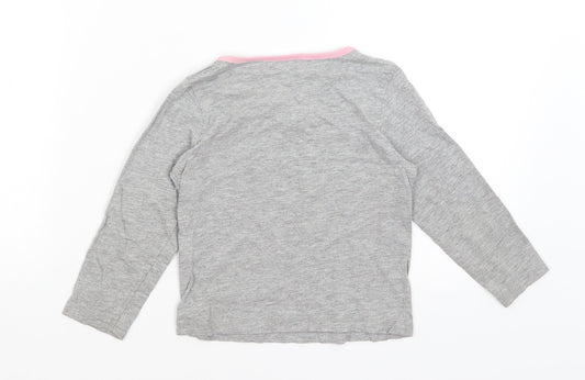 In Extenso Girls Grey   Basic T-Shirt Size 4 Years  - Unicorn