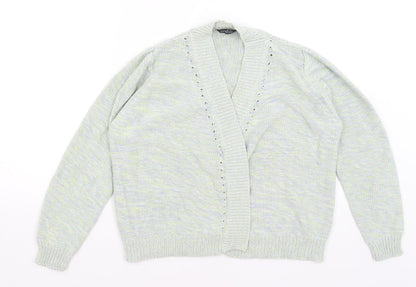 Womens UK Size 14 Profile Green Cardigan Jumper