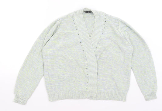 Womens UK Size 14 Profile Green Cardigan Jumper