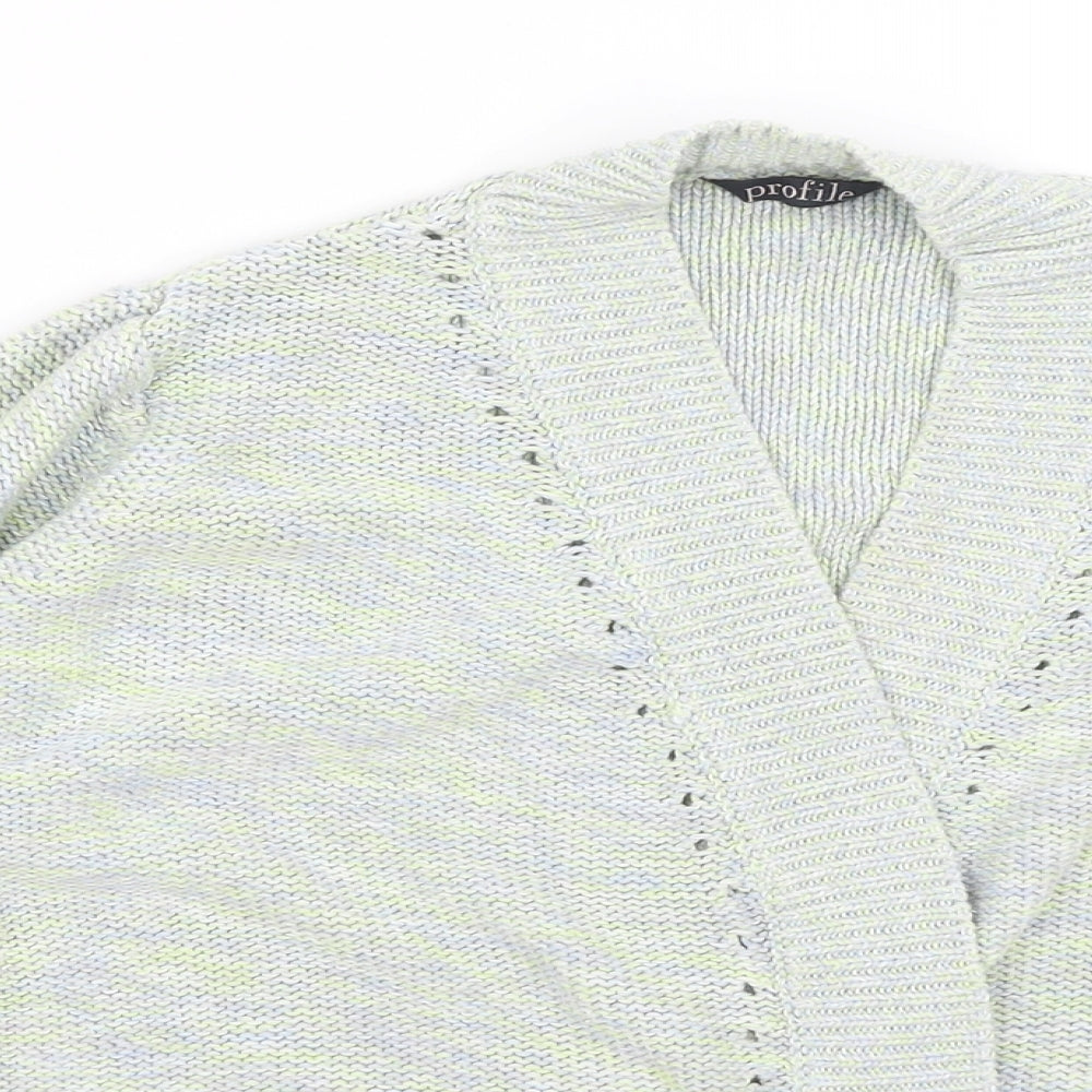Womens UK Size 14 Profile Green Cardigan Jumper