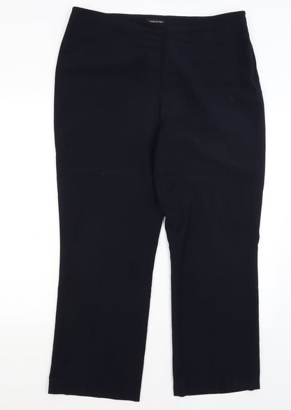 Womens UK Size 16 Collection Regular Fit Dress Pants Blue Trousers