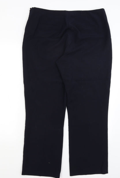 Womens UK Size 16 Collection Regular Fit Dress Pants Blue Trousers