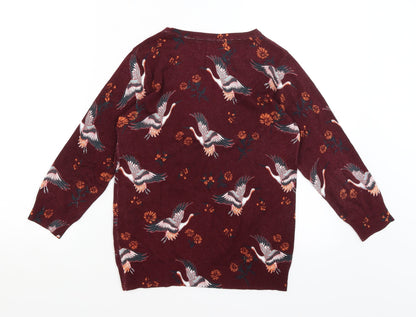 Womens UK Size 10 Collection Red Pullover Jumper