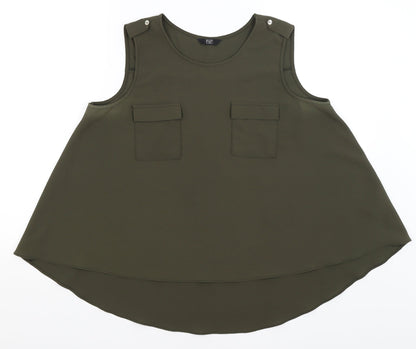 F&F Womens Green   Basic Tank Size 14