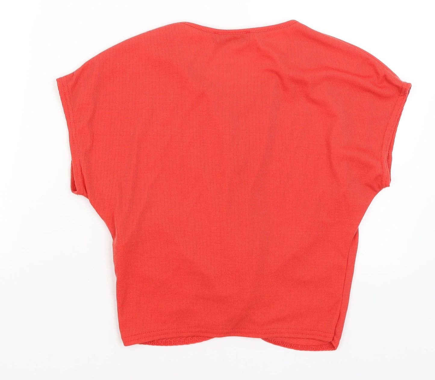 Womens UK Size 12 Missguided Red Cropped T-Shirt