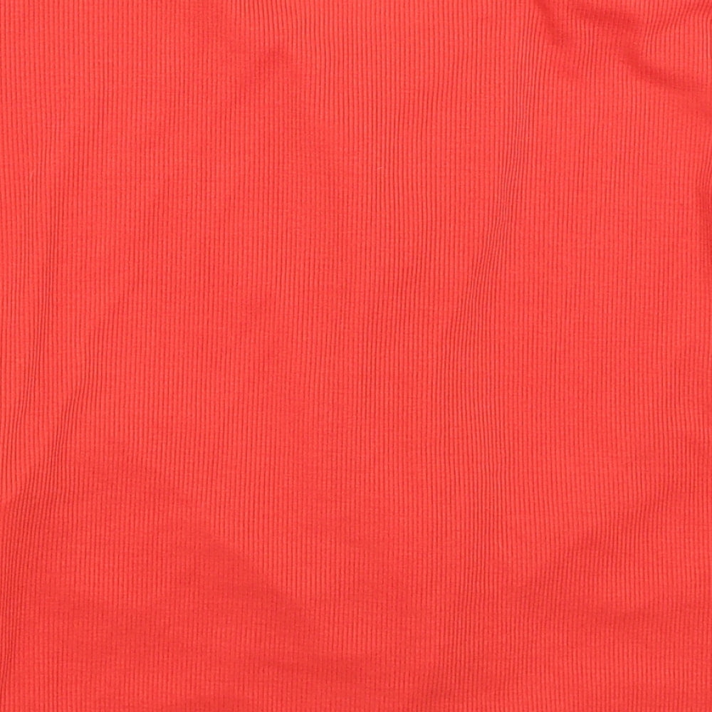 Womens UK Size 12 Missguided Red Cropped T-Shirt