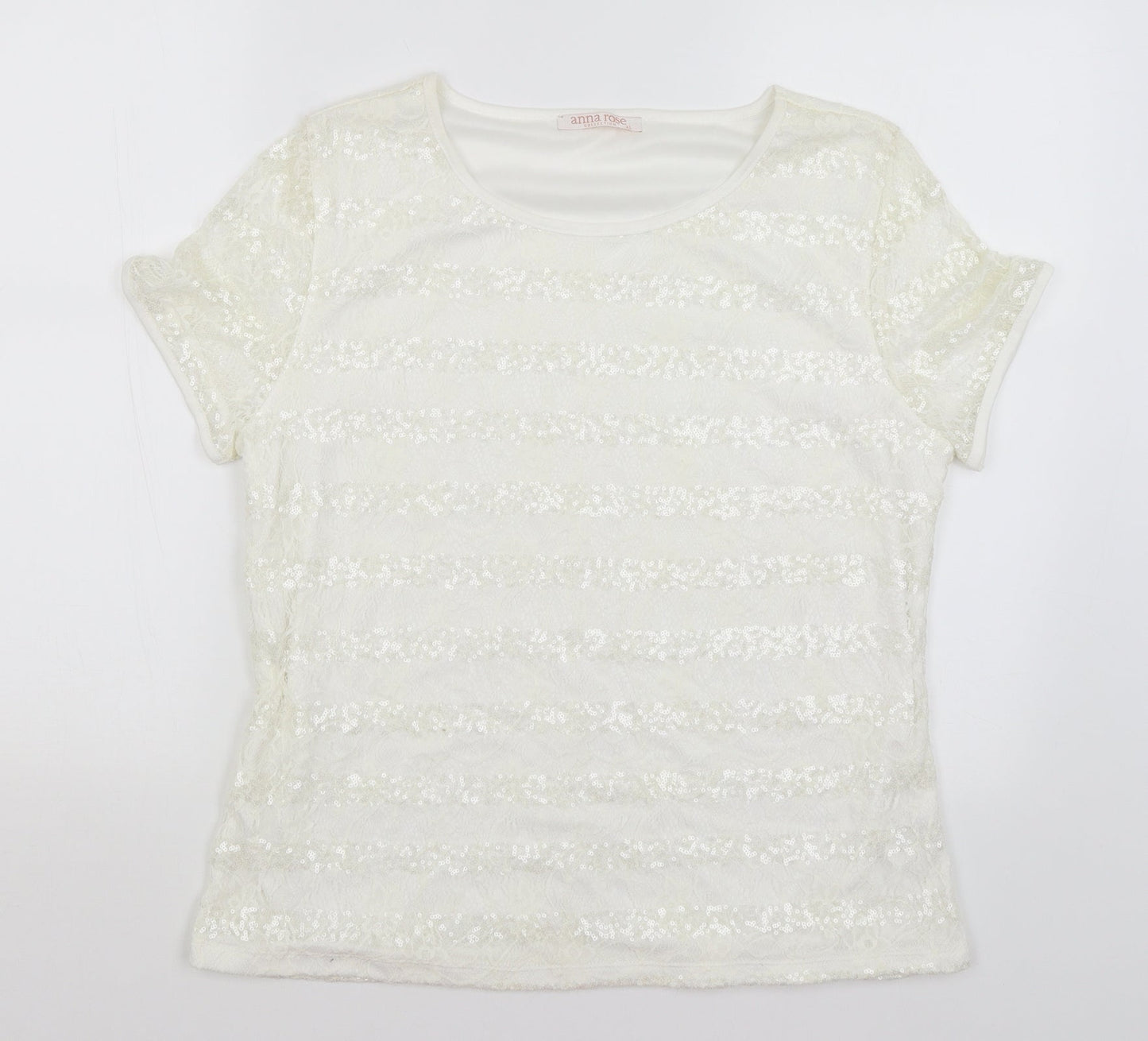 Womens UK Size XL Anna Rose White Basic T-Shirt