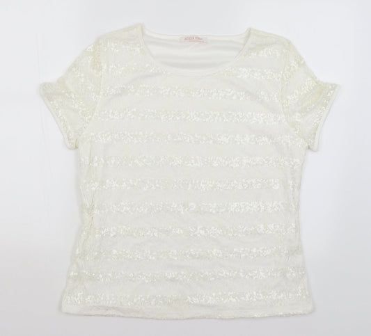 Womens UK Size XL Anna Rose White Basic T-Shirt