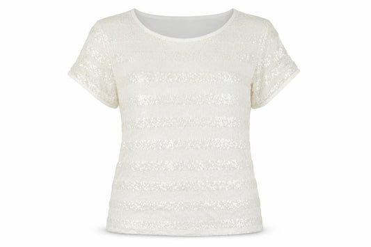 Front view of Anna Rose women’s white basic t-shirt, size XL