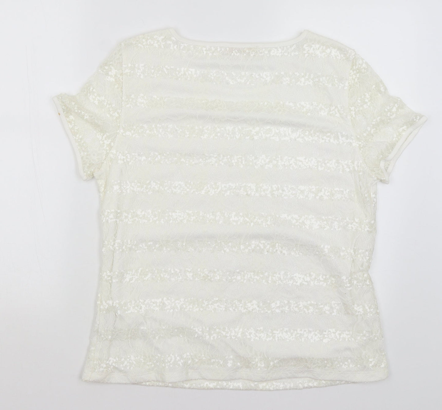 Womens UK Size XL Anna Rose White Basic T-Shirt