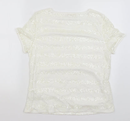 Womens UK Size XL Anna Rose White Basic T-Shirt