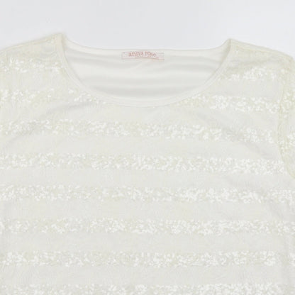 Womens UK Size XL Anna Rose White Basic T-Shirt