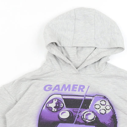 George Girls Grey   Pullover Hoodie Size 7-8 Years  - Gamer Vibes