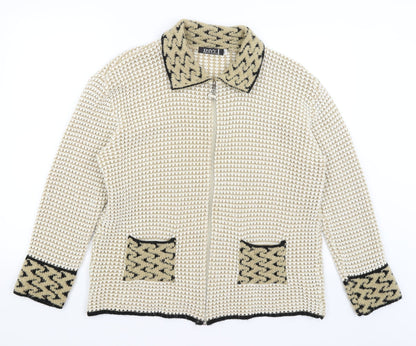 Envy Womens Beige   Full Zip Jumper Size M
