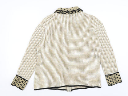 Envy Womens Beige   Full Zip Jumper Size M