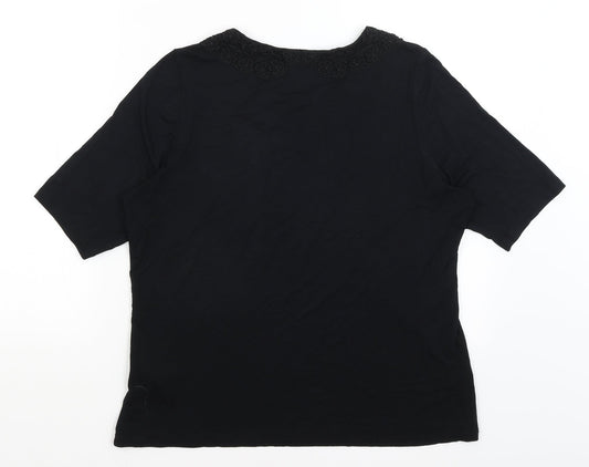 M&S Womens Black   Basic T-Shirt Size 16