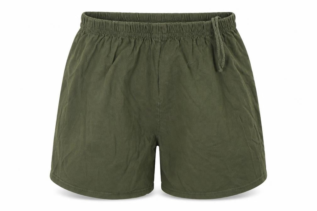 Front view of Infinity Kids girls’ green sweat shorts, size 7-8, years