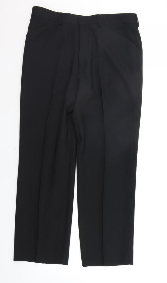 grennwoods Mens Black   Trousers  Size 34 in L30 in