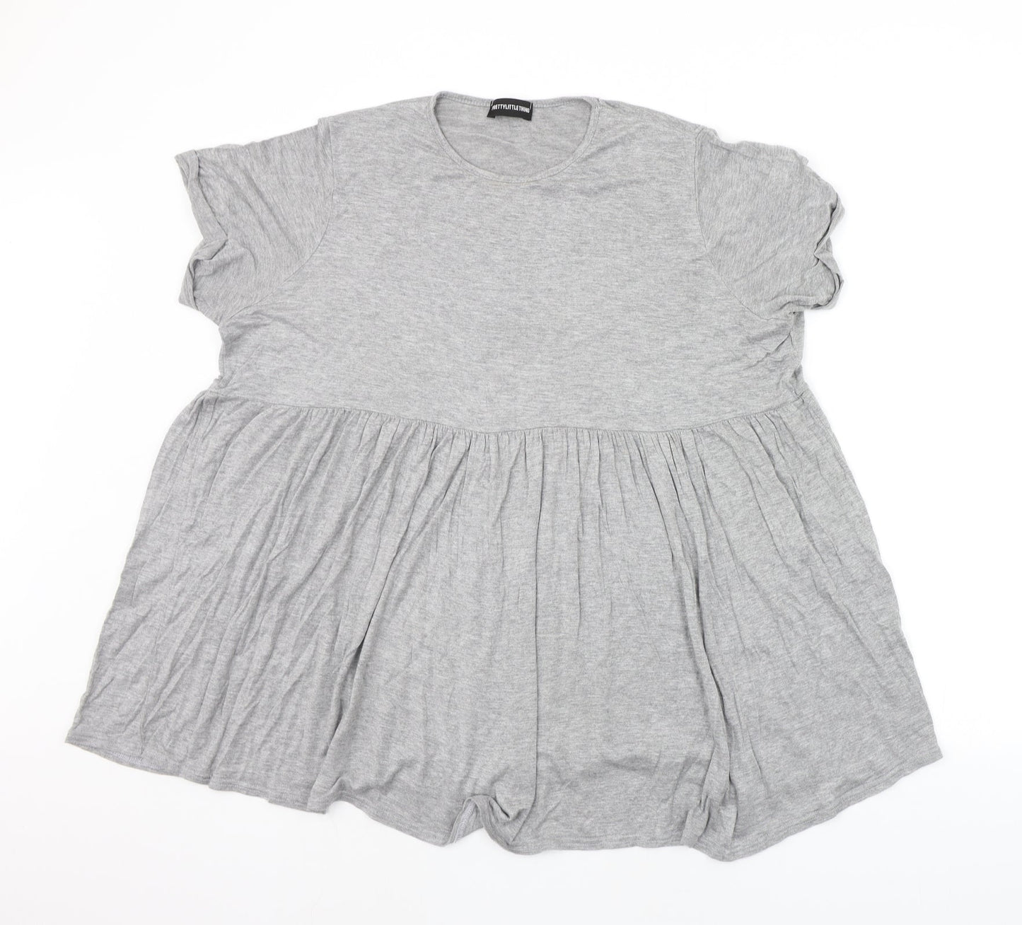 Womens UK Size 8 PRETTYLITTLETHING Grey Basic T-Shirt