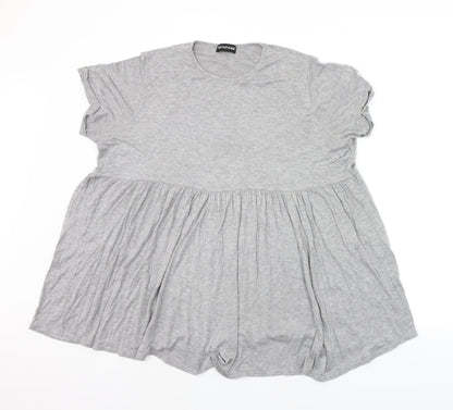 Womens UK Size 8 PRETTYLITTLETHING Grey Basic T-Shirt