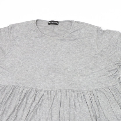 Womens UK Size 8 PRETTYLITTLETHING Grey Basic T-Shirt