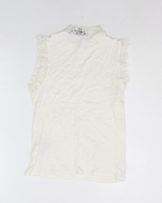 Womens UK Size 8 New Look White Basic T-Shirt