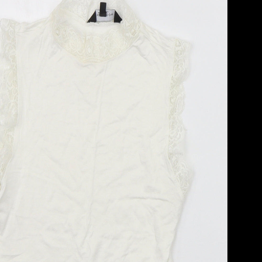 Womens UK Size 8 New Look White Basic T-Shirt