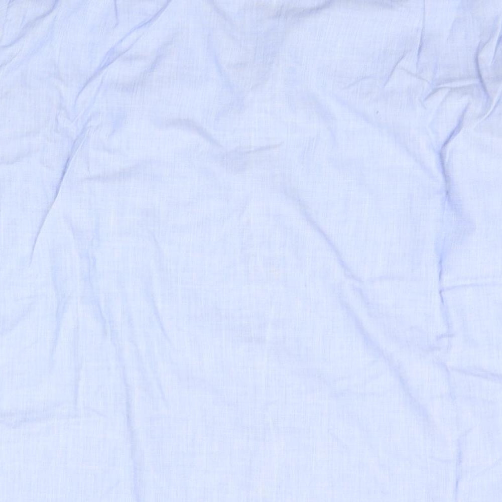 Mens UK Size 15 The Burton Collection Blue  Button-Up Long Sleeve Casual Shirt