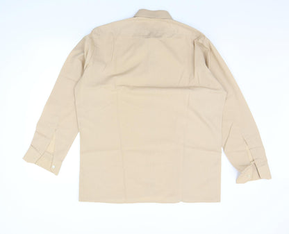 Asdale Mens Beige    Button-Up Size 16