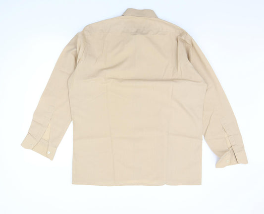 Asdale Mens Beige    Button-Up Size 16