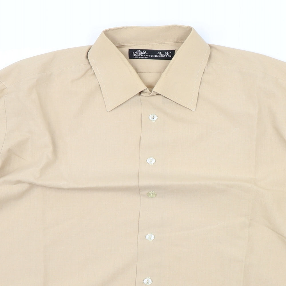 Asdale Mens Beige    Button-Up Size 16