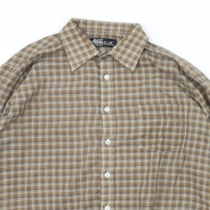 Asdale Mens Beige Check   Button-Up Size 16